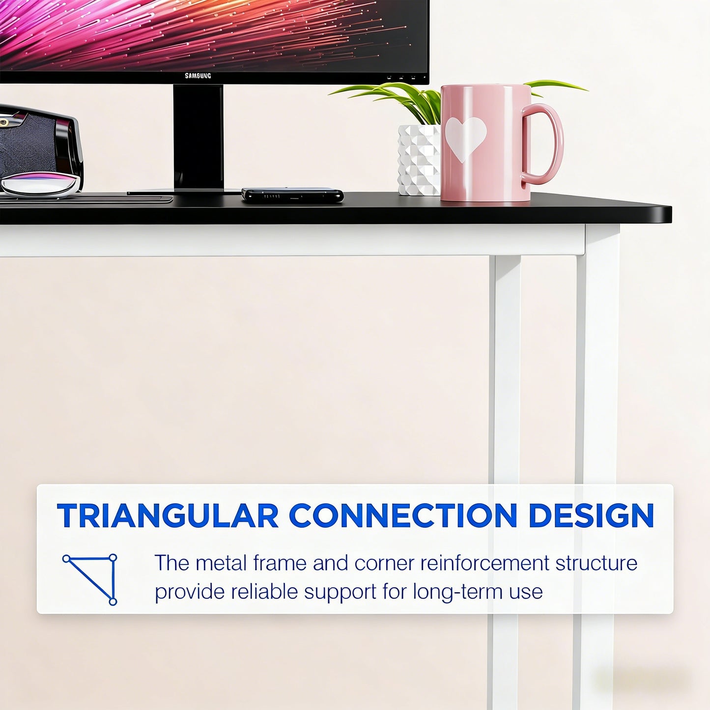 Sturdy Triangular-Structure Office Desk (32”x20”x30”)