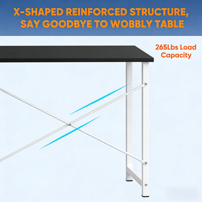 Sturdy X-Structure Office Desk (265Lbs Load Capacity)
