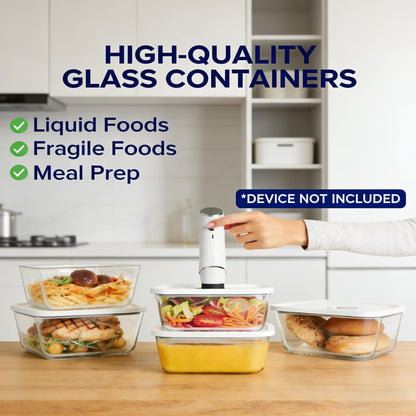 3-Piece Glass Vacuum Seal Food Storage Containers