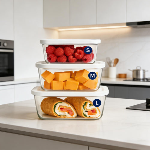 3-Piece Glass Vacuum Seal Food Storage Containers